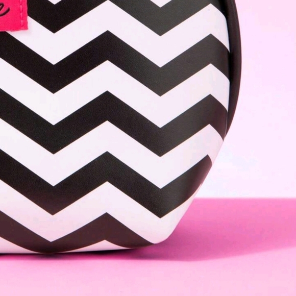 Barbie Series Cosmetics Bag Retro Black And White Stripe Miniso Makeup - Picture 6 of 8